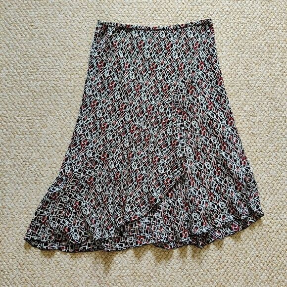 Worthington geometric print silk skirt sz 14 - Picture 5 of 7